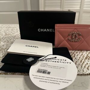Chanel Pink Quilted Card Holder